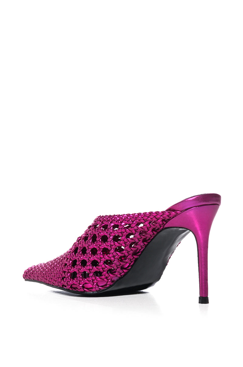 Detail View Azalea Wang Maylah Fuchsia Woven Detail Pump