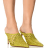 Front View Azalea Wang Maylah Gold Woven Detail Pump