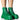 Front View Azalea Wang Mercedes Puffer Flatform Boot In Green