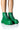 Front View Azalea Wang Mercedes Puffer Flatform Boot In Green