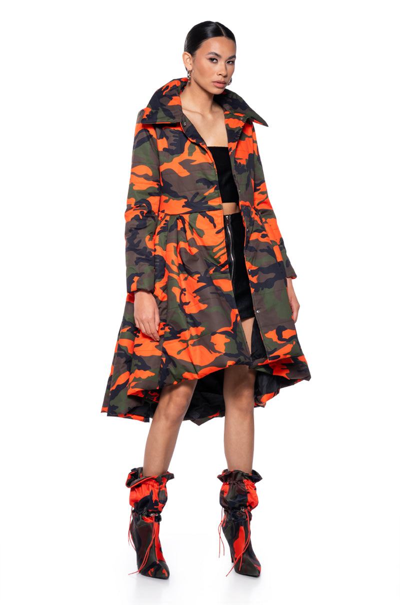 Side View Azalea Wang Midtown Peplum Puffer Trench