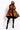  Azalea Wang Midtown Peplum Puffer Trench in Orange Camo