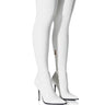 Front View Azalea Wang Miley Thigh High Stiletto Boot With 4 Way Stretch In White