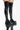 Front View Azalea Wang Milly Thigh High Flatform Boot In Black Stretch