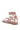 AZALEA WANG MIMOSE ROSE GOLD SPARKLE LACE UP SANDAL