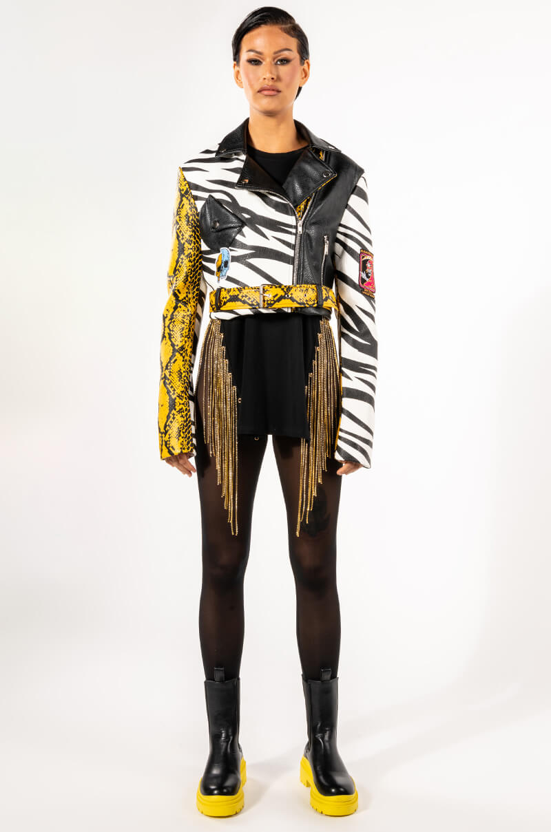 Extra View Azalea Wang Misunderstood Crop Moto Jacket