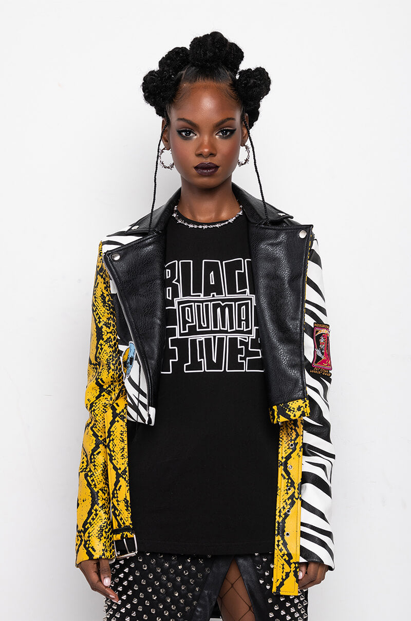 Full View Azalea Wang Misunderstood Crop Moto Jacket