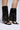 Front View Azalea Wang Mitsue Black Embellished Fold Over Gladiator Sandal