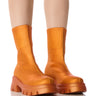 Front View Azalea Wang Mitty Orange Bootie
