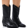 Front View Azalea Wang Moco Black Western Boot