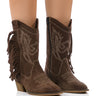 Front View Azalea Wang Moco Mocha Western Boot