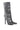 Back View Azalea Wang Moloki Silver Shiny Leopard Print Boot