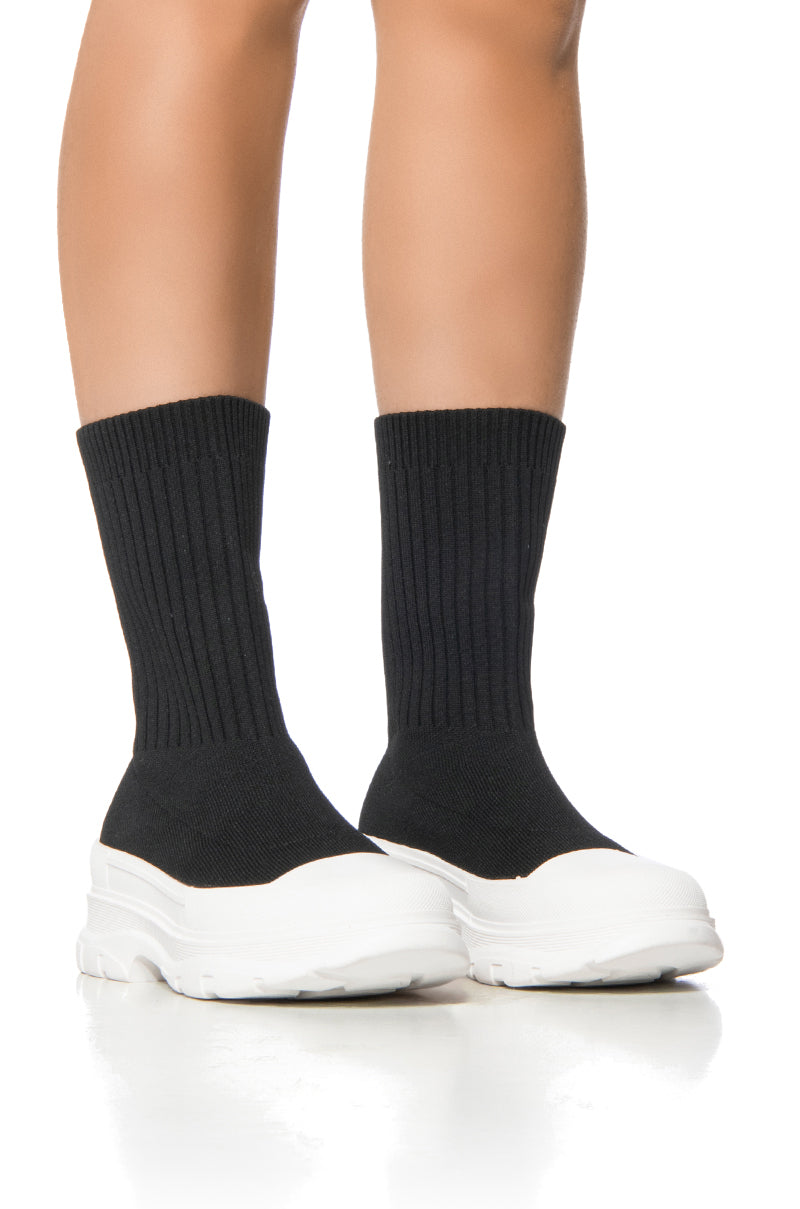 AZALEA WANG MONEY MOVES KNIT HIGH TOP SNEAKER IN BLACK view 0