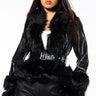 Front View Azalea Wang Montauk Faux Fur Moto Jacket