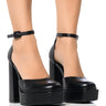 Front View Azalea Wang Montgomery Black Platform Pump