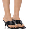 Front View Azalea Wang Morena Basic Flip Flop Sandal In Black