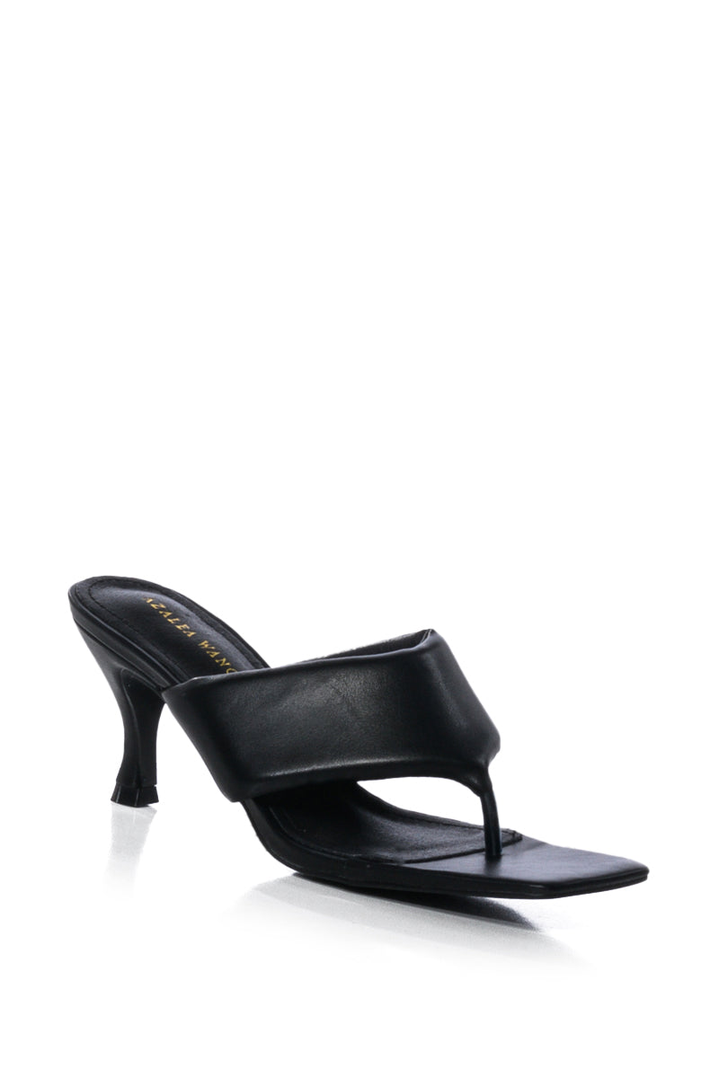 Back View Azalea Wang Morena Basic Flip Flop Sandal In Black
