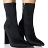 Front View Azalea Wang Moscato Neoprene Bootie In Black