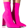 Front View Azalea Wang Moscato Neoprene Bootie In Pink