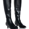 Front View Azalea Wang Moshe Black Kitten Heel Boot