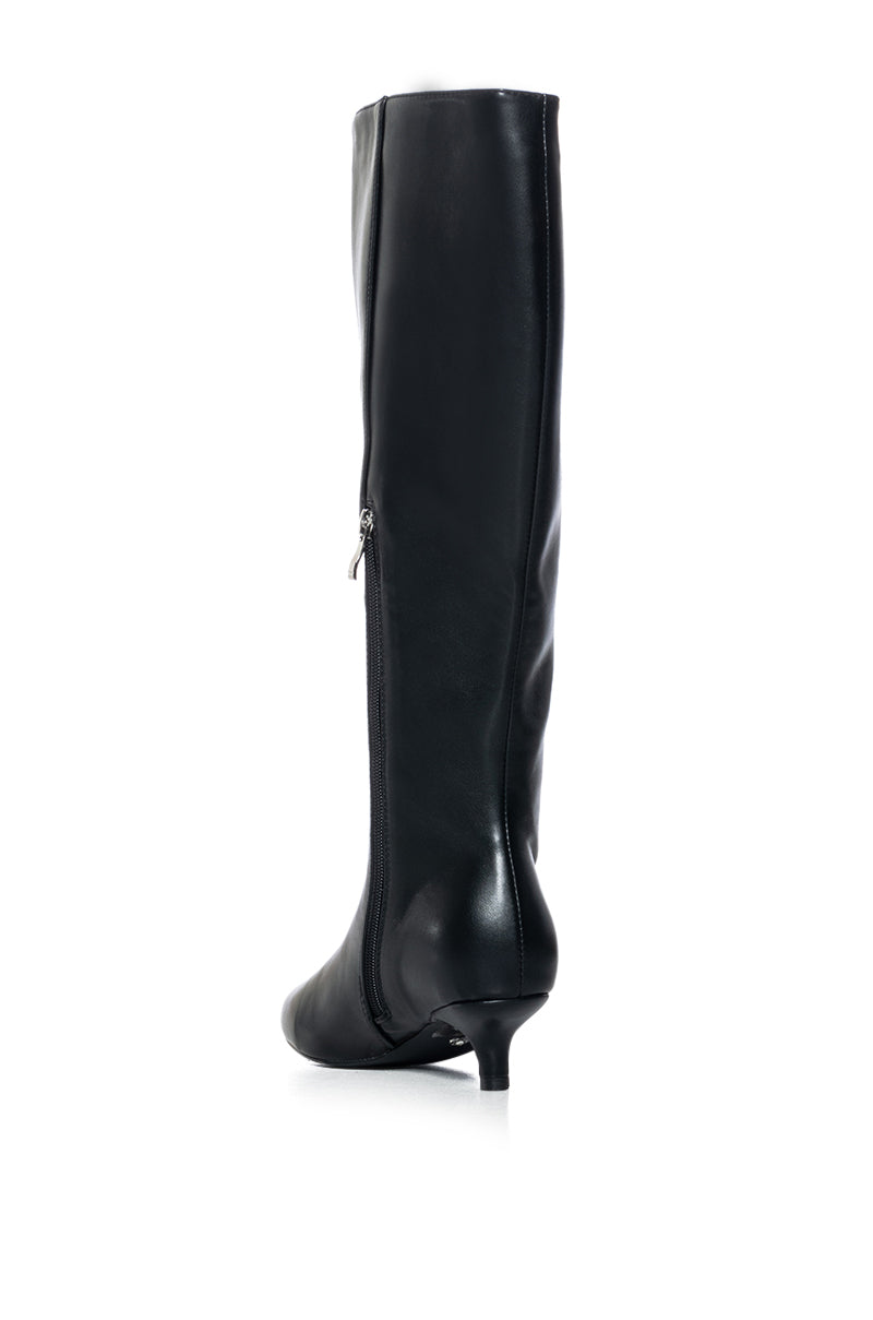 Detail View Azalea Wang Moshe Black Kitten Heel Boot