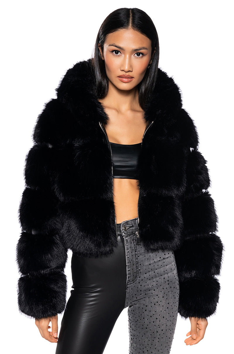 MUFFIN SOFT AND LUXE CROP FUR JACKET view 0