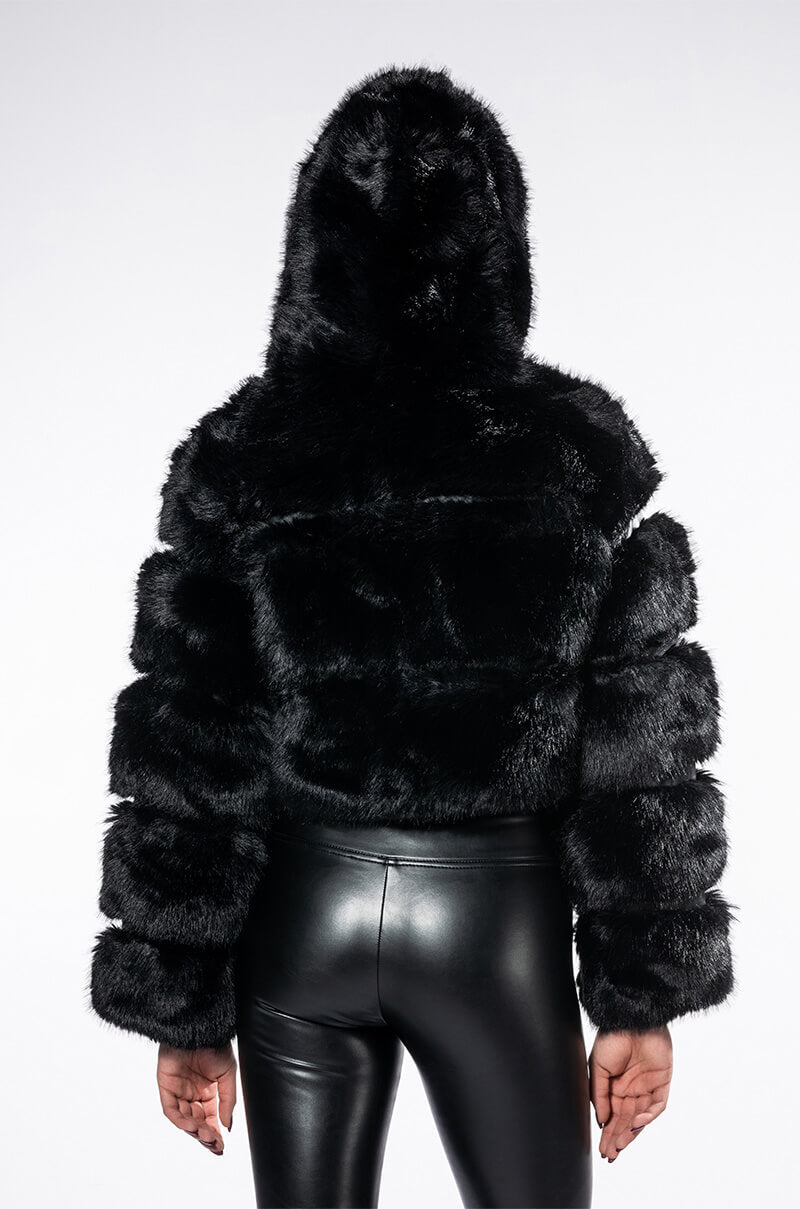 Extra View Azalea Wang Muffin Soft And Luxe Crop Faux Fur Jacket