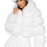 Front View Azalea Wang Muffin Soft And Luxe Crop Fur Jacket In White