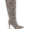 Back View Azalea Wang Multi Pony Hair Zebra Boot