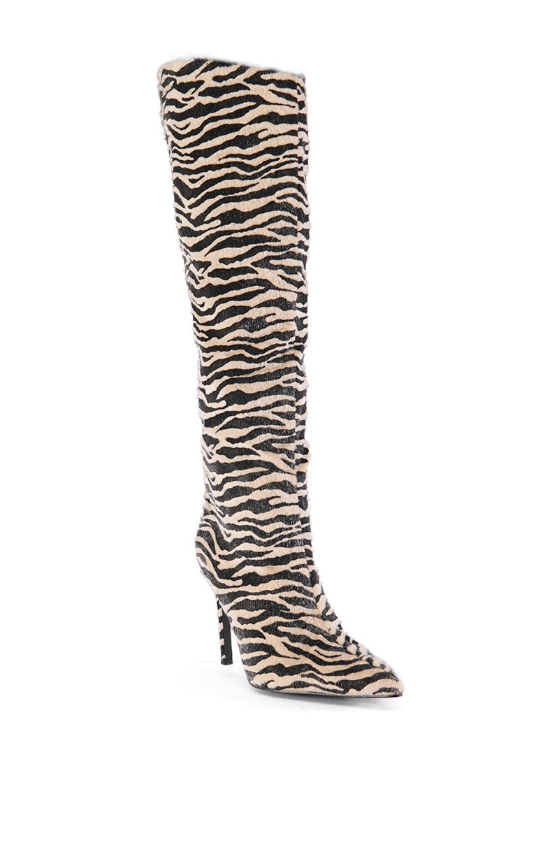 Detail View Azalea Wang Multi Pony Hair Zebra Boot