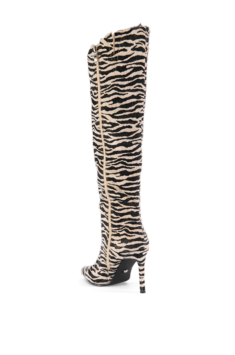 Full View Azalea Wang Multi Pony Hair Zebra Boot