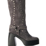 Side View Azalea Wang Muna Gray Suede Boot