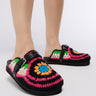 Front View Azalea Wang Murphy Crochet Loafer In Black Multi