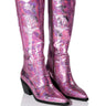 Front View Azalea Wang My Sweetheart Sequin Embellished Boot In Pink