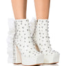 Front View Azalea Wang Myka Embellished Bootie In White