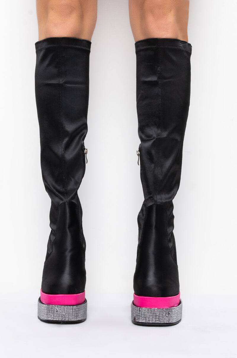 Back View Azalea Wang Name Your Price Chunky Boot In Black