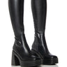 Front View Azalea Wang Nashla Black Chunky Boot