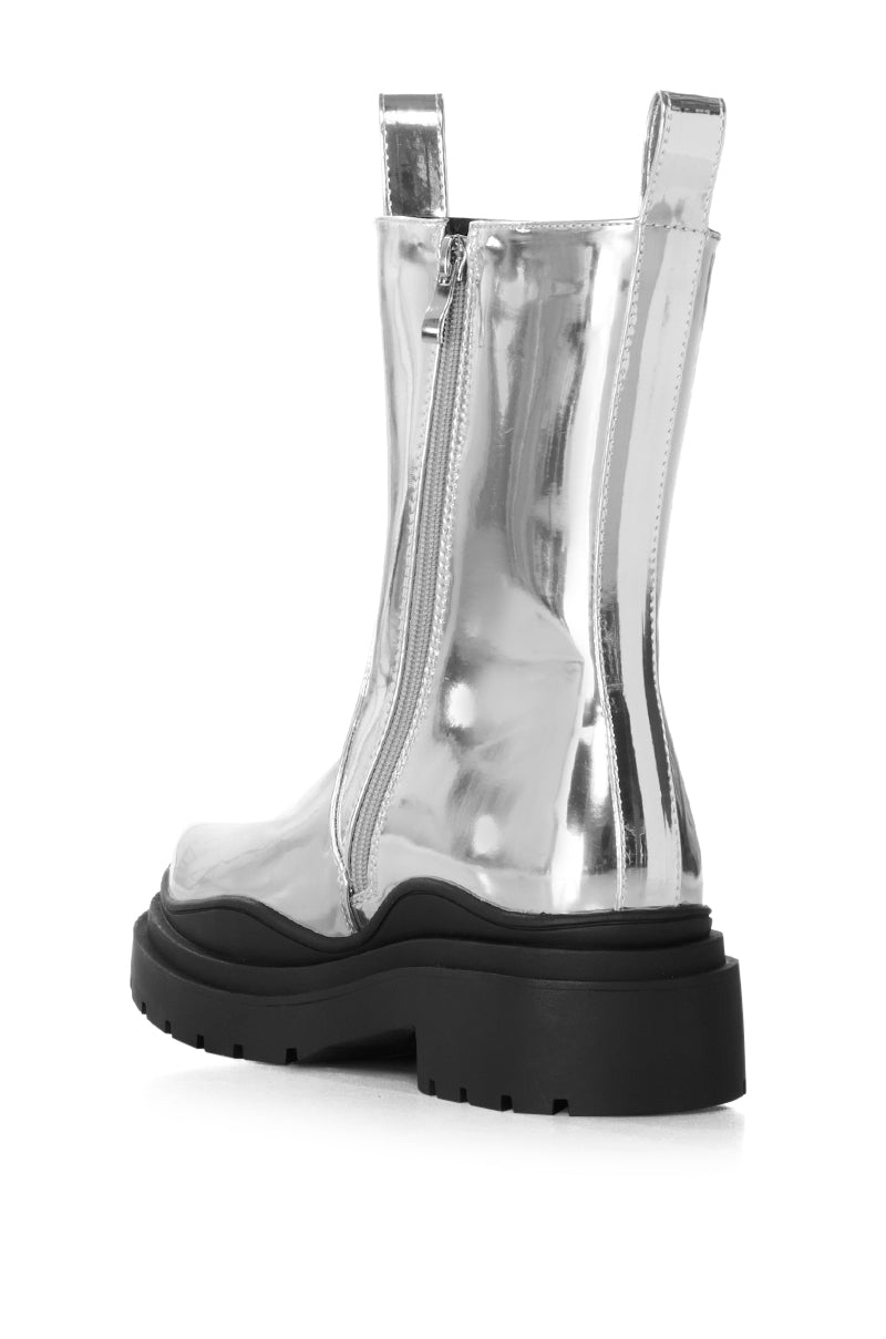 Detail View Azalea Wang Natchez Silver Combat Bootie 4
