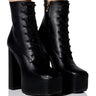 Front View Azalea Wang Naveah Chunky Lace Up Bootie In Black