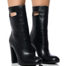 Front View Azalea Wang Nayeli Chunky Handle Bootie In Black