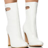 Front View Azalea Wang Nayeli Chunky Handle Bootie In White