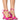 Front View Azalea Wang Nettie Wedge Sandal In Fuchsia