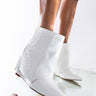 Front View Azalea Wang Never A Bad Idea Wedge Bootie In White in White