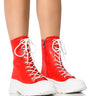 Front View Azalea Wang Never Mistaken Flatform Sneaker In Red