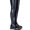 Front View Azalea Wang New Rules Thigh High Stretch Boot In Black