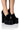 Front View Azalea Wang Nicki Chunky Patent Loafer In Black