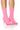 Front View Azalea Wang Nicoletta Pink Kitten Heel Sock Bootie