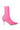 Side View Azalea Wang Nicoletta Pink Kitten Heel Sock Bootie