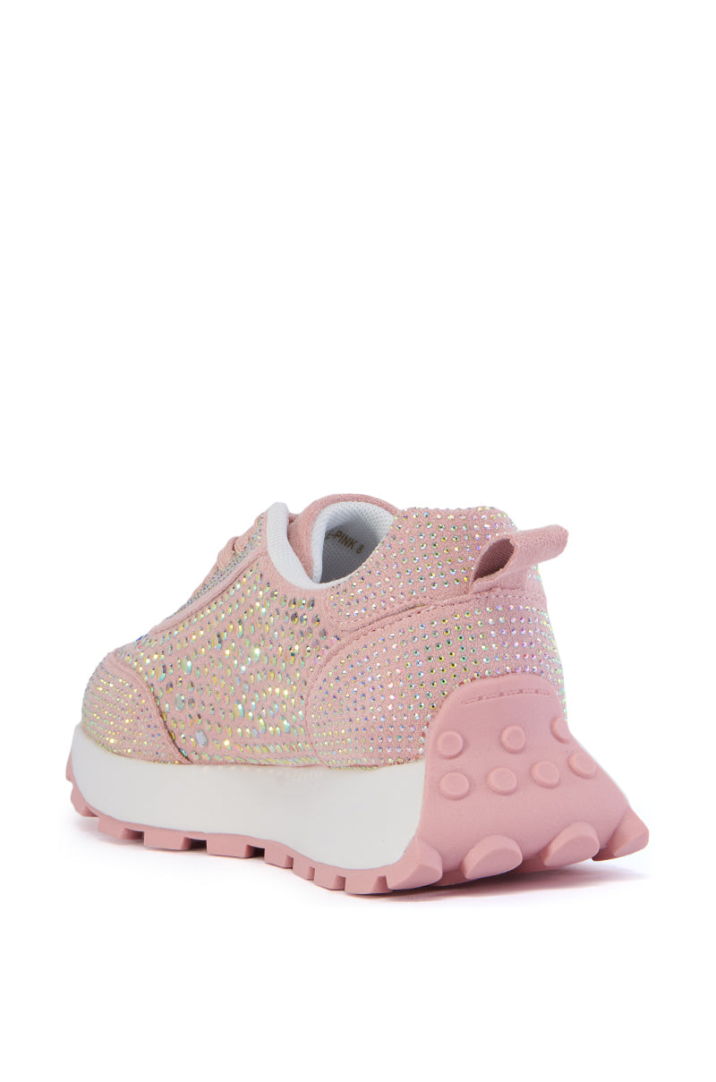 Detail View Azalea Wang Nikole Pink Embellished Sneaker 3
