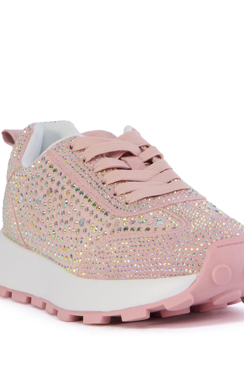 Full View Azalea Wang Nikole Pink Embellished Sneaker 4